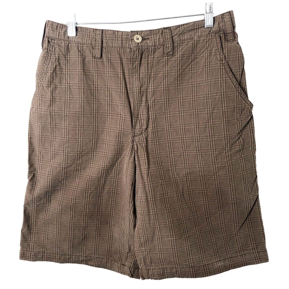 Mossimo Apparel Co. NWT Men's Brown Plaid 100% Cotton Shorts Size 32 11" Inseam